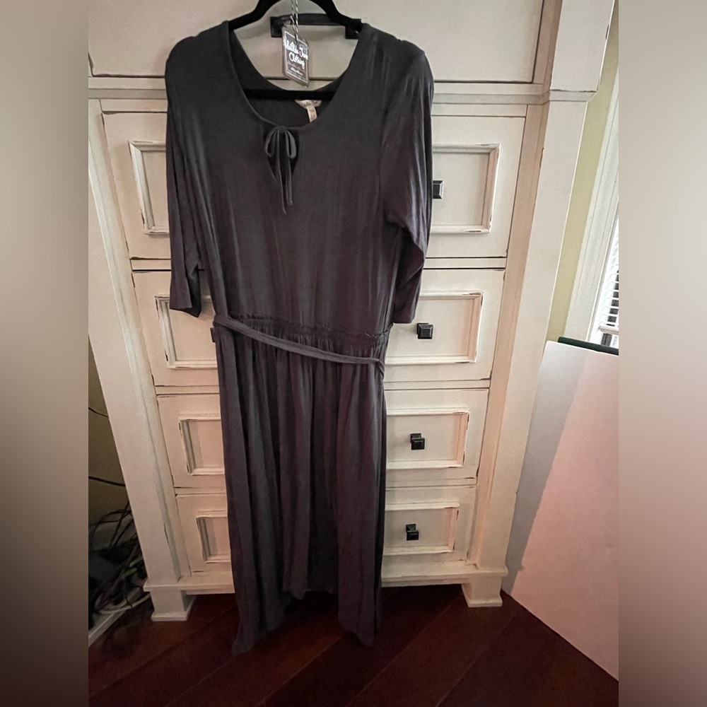 Matilda Jane size large NWT gray go west maxi dress.
